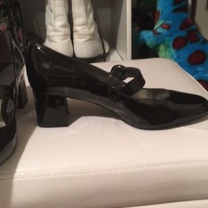 Black Patten Block Heels by Bandolino